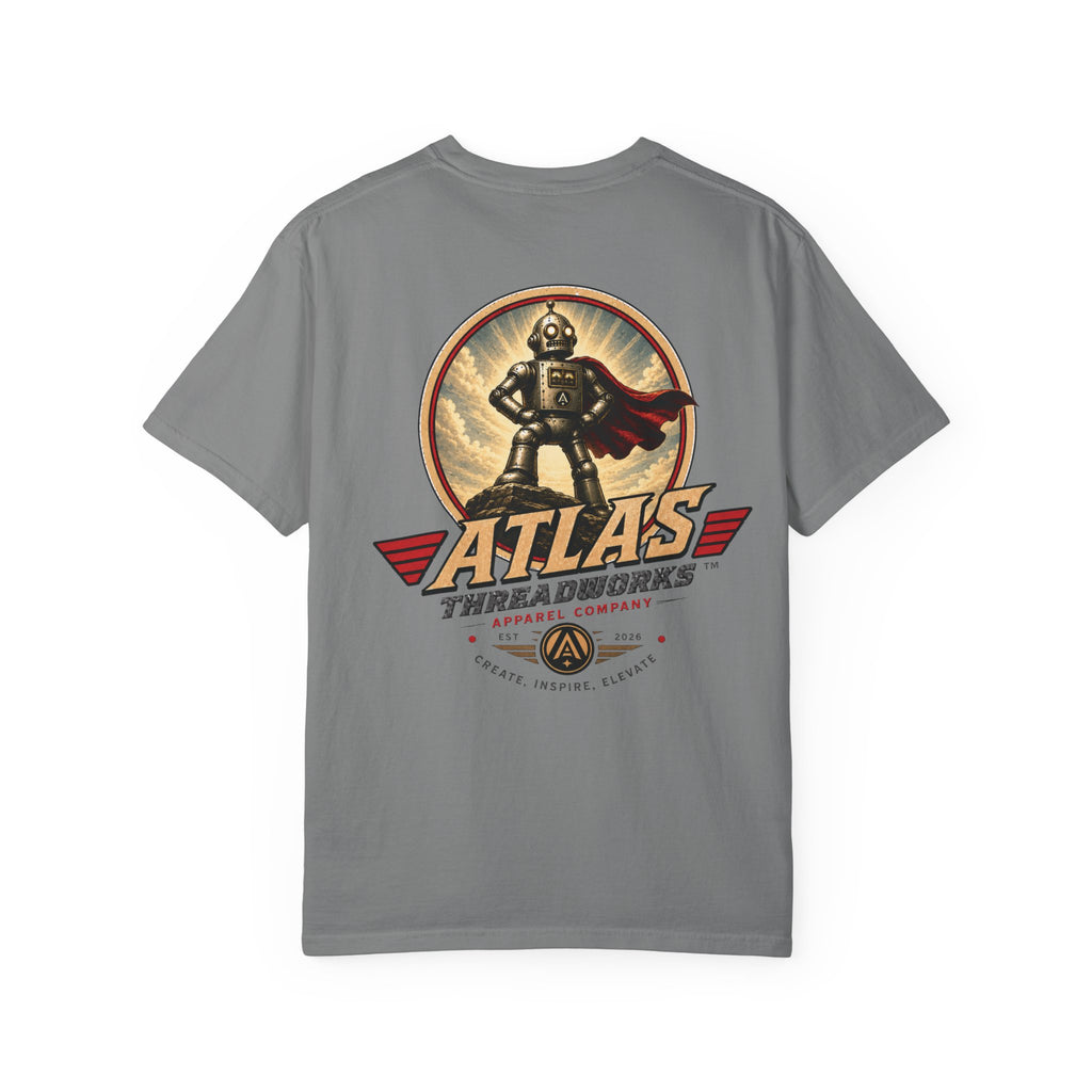 Atlas Threadworks Robot Logo T-Shirt — Vintage Retro Graphic Tee