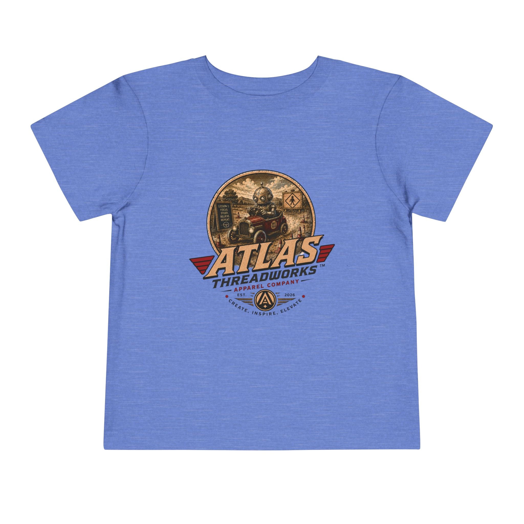 Toddler Tee — Atlas Threadworks Vintage Learning to Drive Logo Kids Shirt