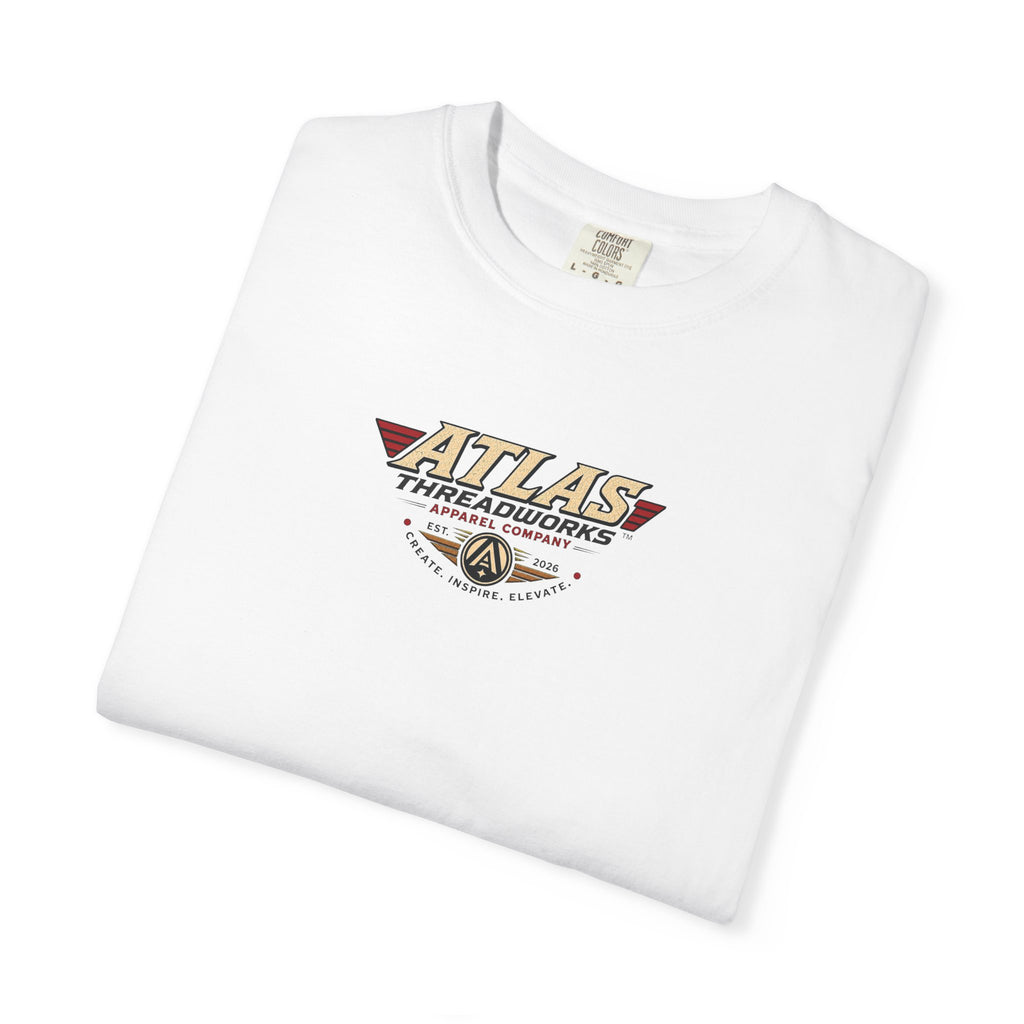 Atlas Threadworks Retro Robot Flight School Logo T‑Shirt