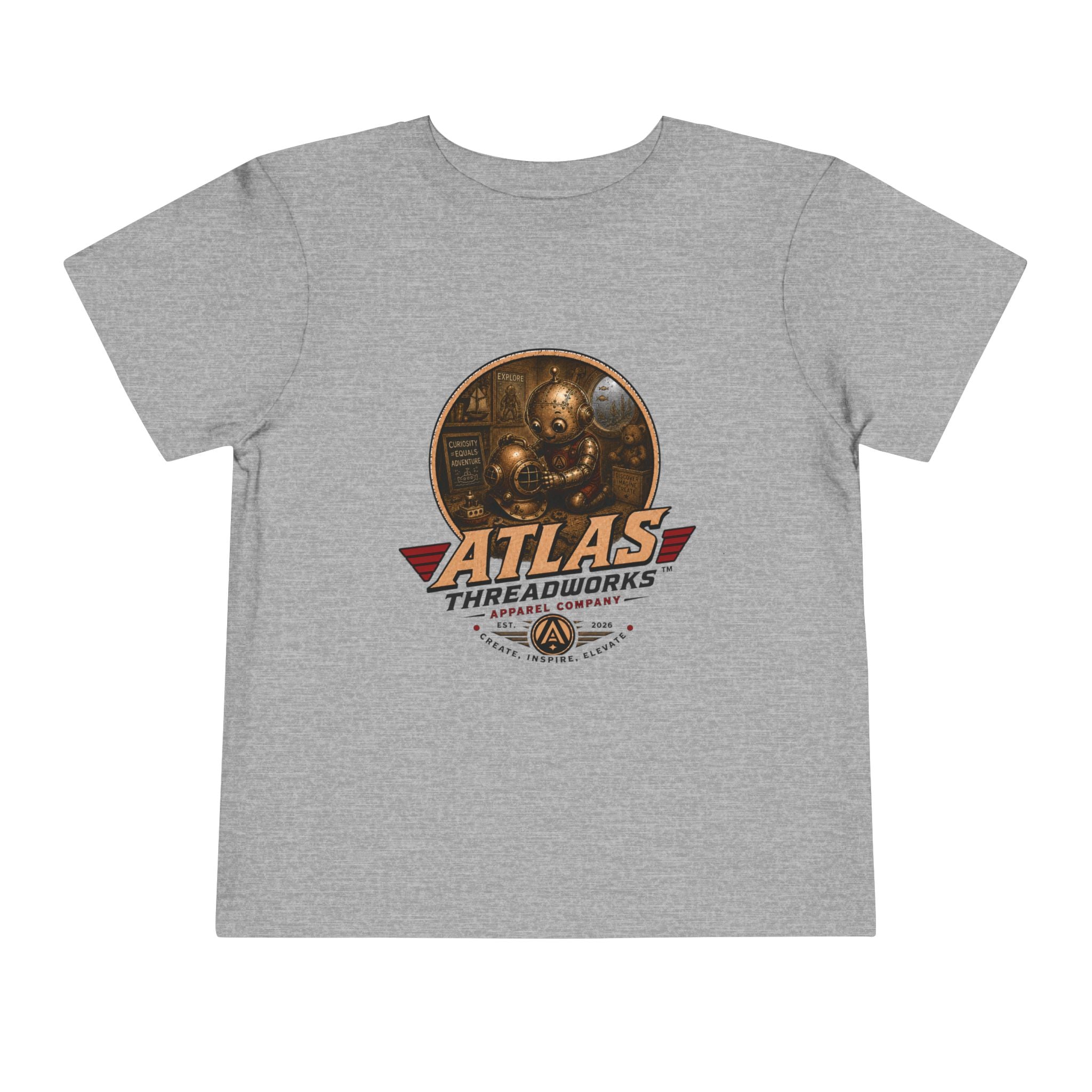 Atlas Threadworks Toddler Tee — Retro Vintage Diving Mechanic Logo