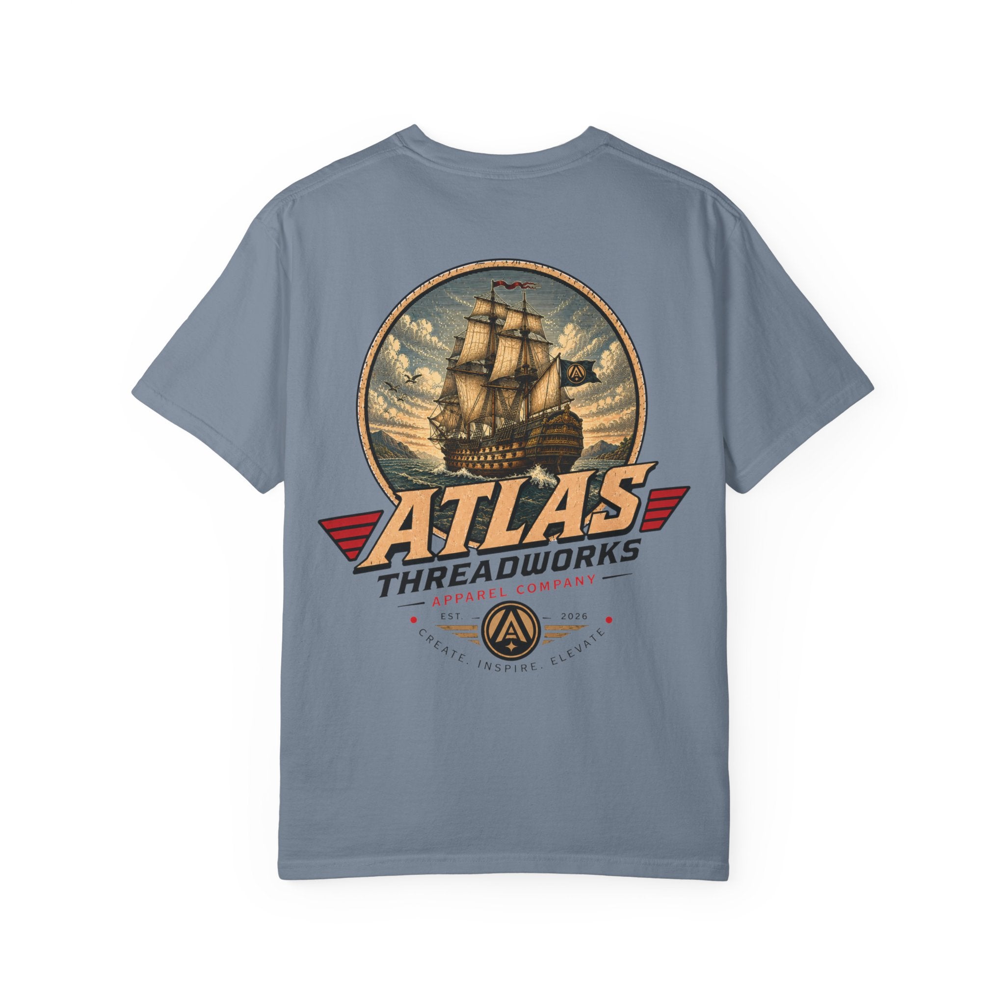 Atlas Threadworks Anchor & Ship T-Shirt — Nautical Vintage Graphic Tee