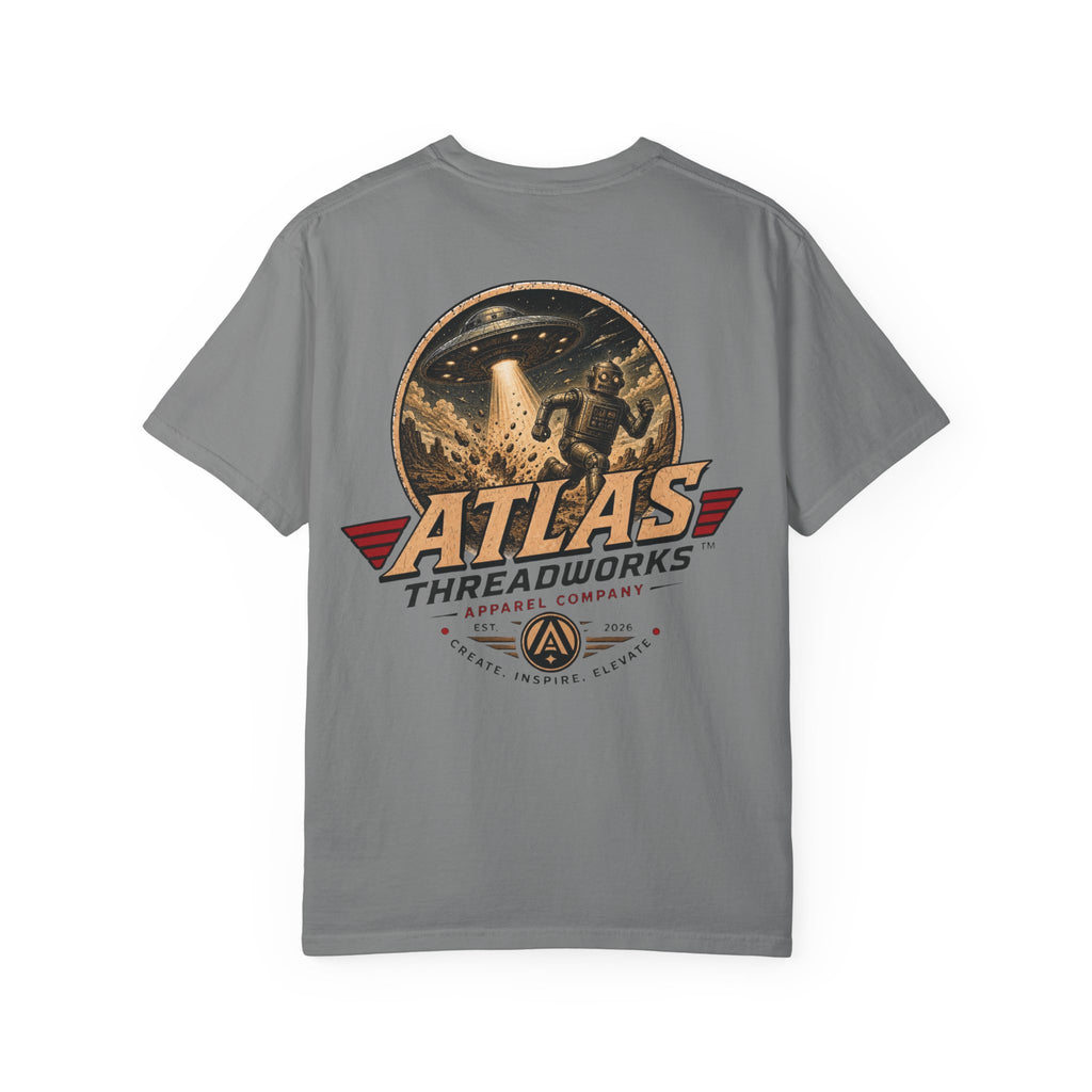 Atlas Threadworks Graphic T-Shirt — Vintage UFO Robot Chase