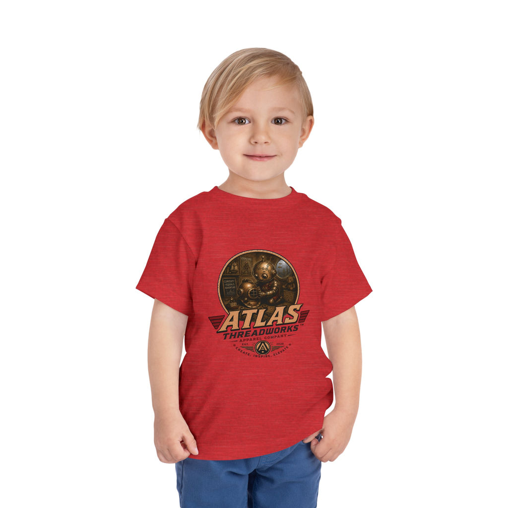 Atlas Threadworks Toddler Tee — Retro Vintage Diving Mechanic Logo