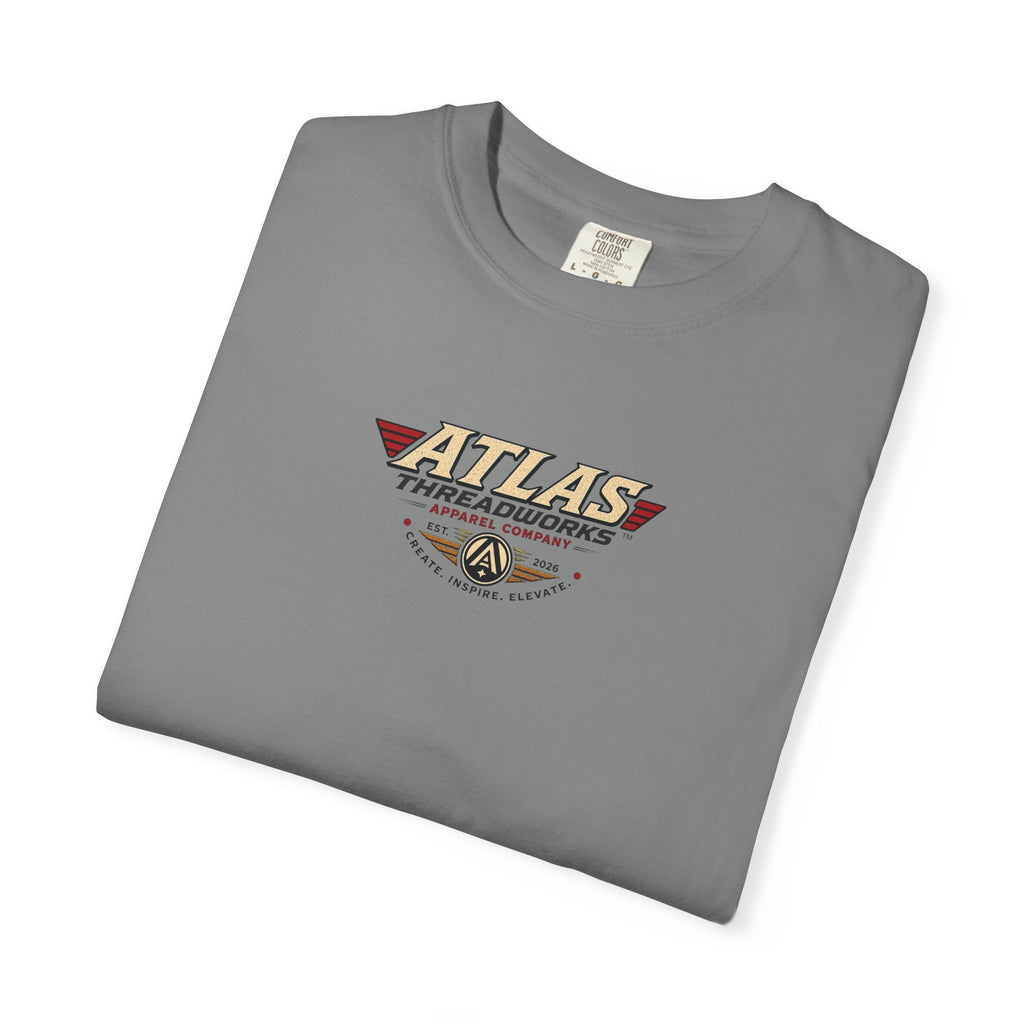 Atlas Threadworks Retro Robot Flight School Logo T‑Shirt