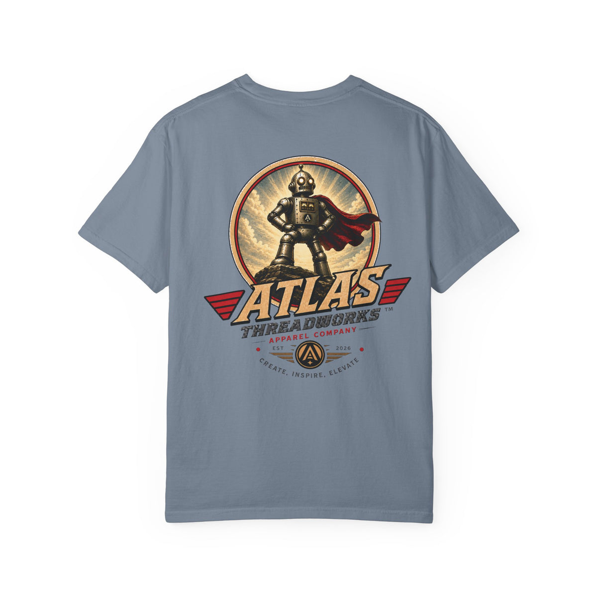 Atlas Threadworks Robot Logo T-Shirt — Vintage Retro Graphic Tee