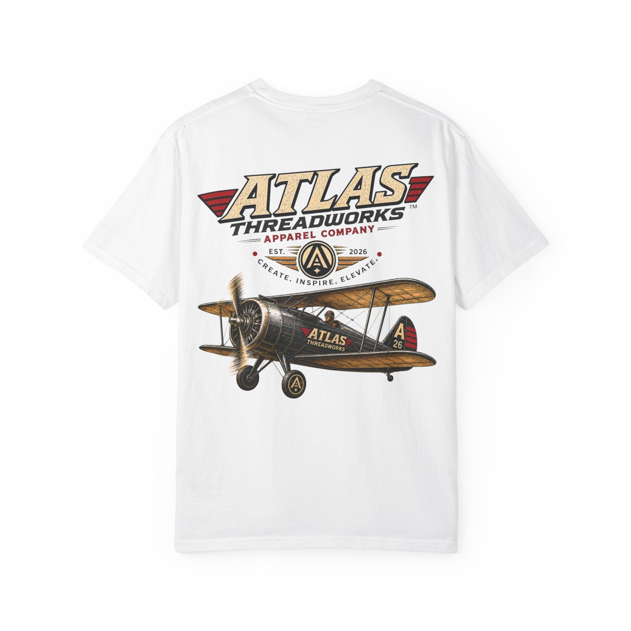 Vintage Biplane T-Shirt — Atlas Threadworks Retro Aviation Graphic Tee