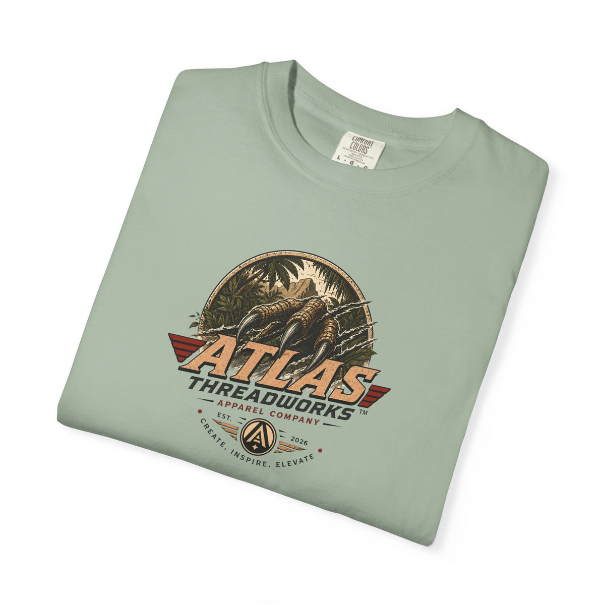 Atlas Threadworks Vintage Dinosaur T-Shirt — 'Atlas Threadworks' Logo Tee
