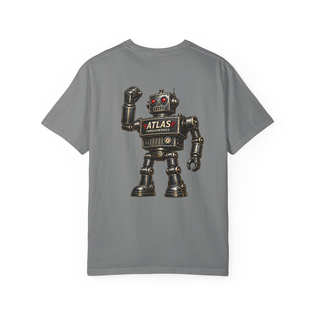 Robot Graphic T-Shirt — "ATLAS" Front Logo & Vintage Robot Back Print