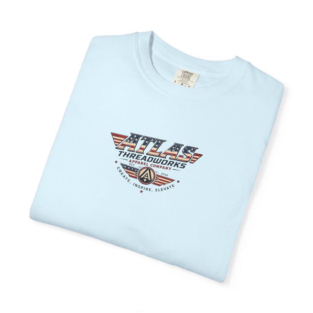 Atlas Threadworks Graphic T-Shirt — Vintage American Flag Atlas Design
