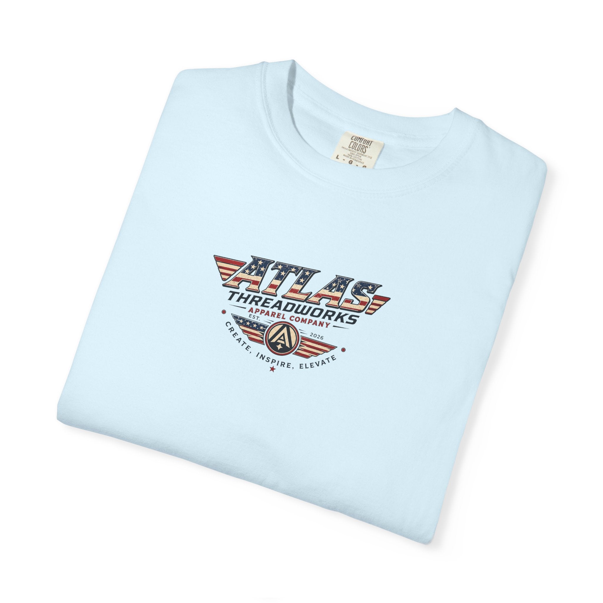 Atlas Threadworks Graphic T-Shirt — Vintage American Flag Atlas Design