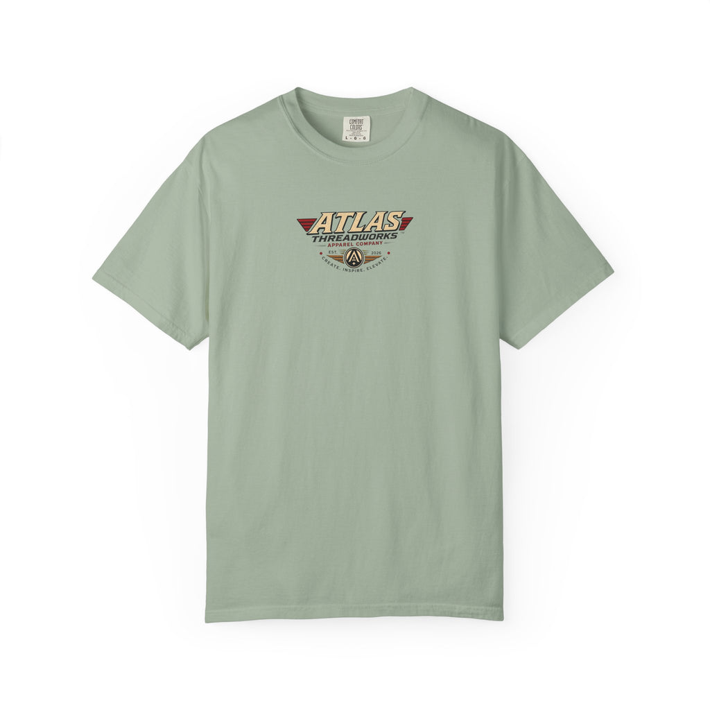 Atlas Threadworks Retro Robot Flight School Logo T‑Shirt