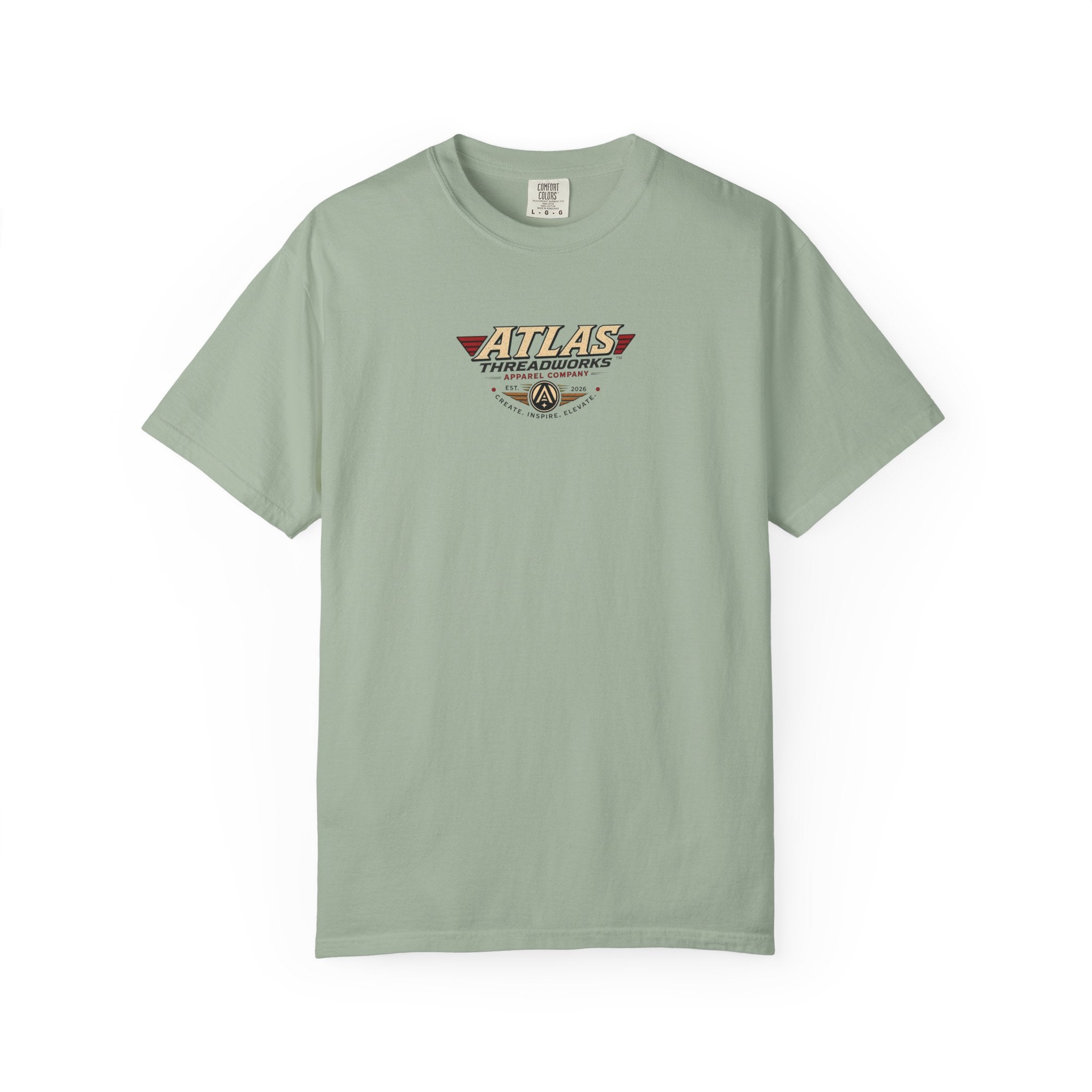 Atlas Threadworks Retro Robot Flight School Logo T‑Shirt