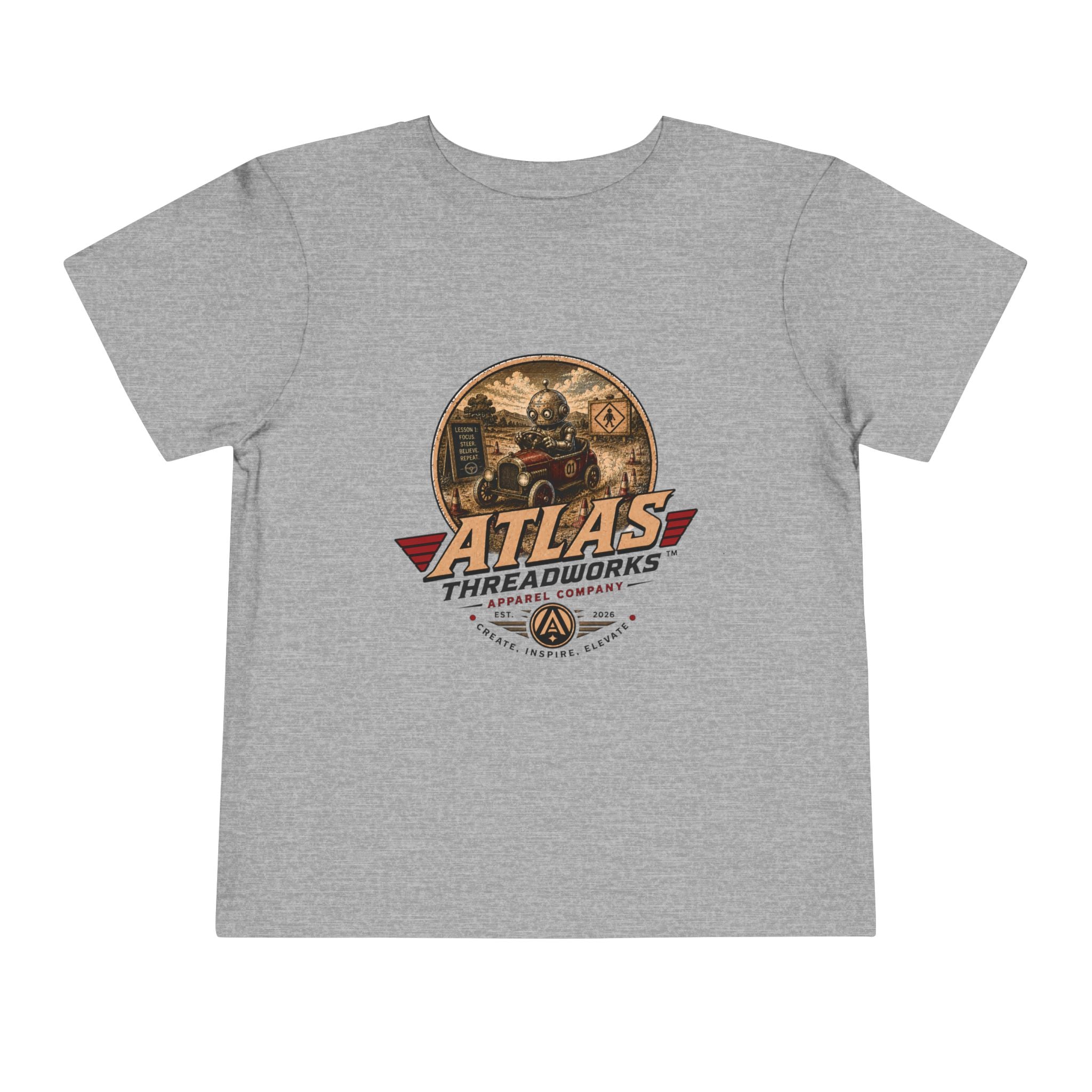 Toddler Tee — Atlas Threadworks Vintage Learning to Drive Logo Kids Shirt