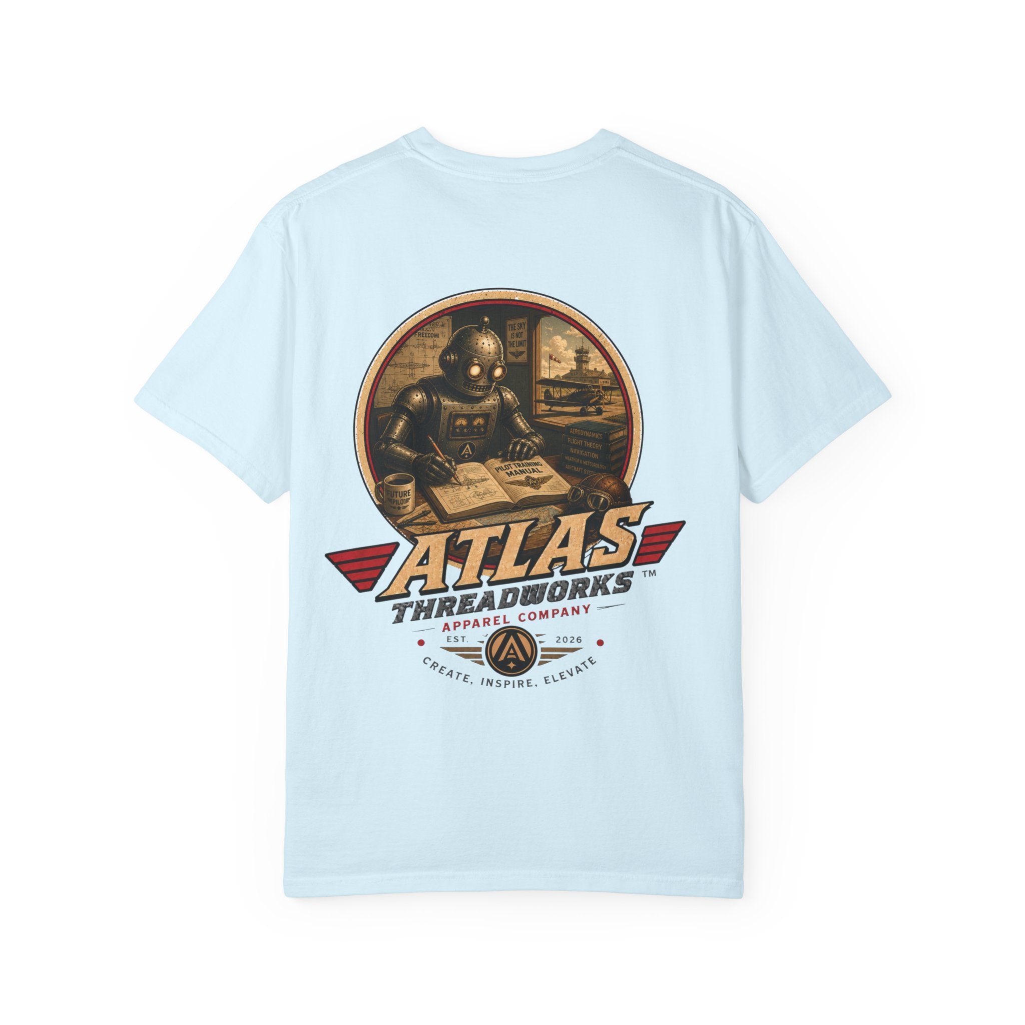 Atlas Threadworks Vintage Robot T‑Shirt — Retro Industrial Graphic Tee
