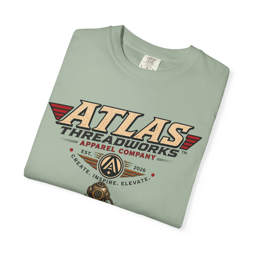 Atlas Threadworks Vintage Dive Helmet T‑Shirt — Nautical Anchor Graphic Tee