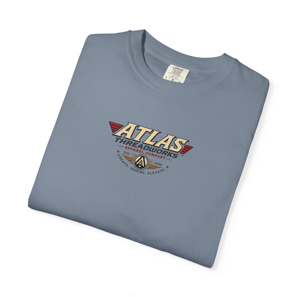 Atlas Threadworks Retro Robot Flight School Logo T‑Shirt