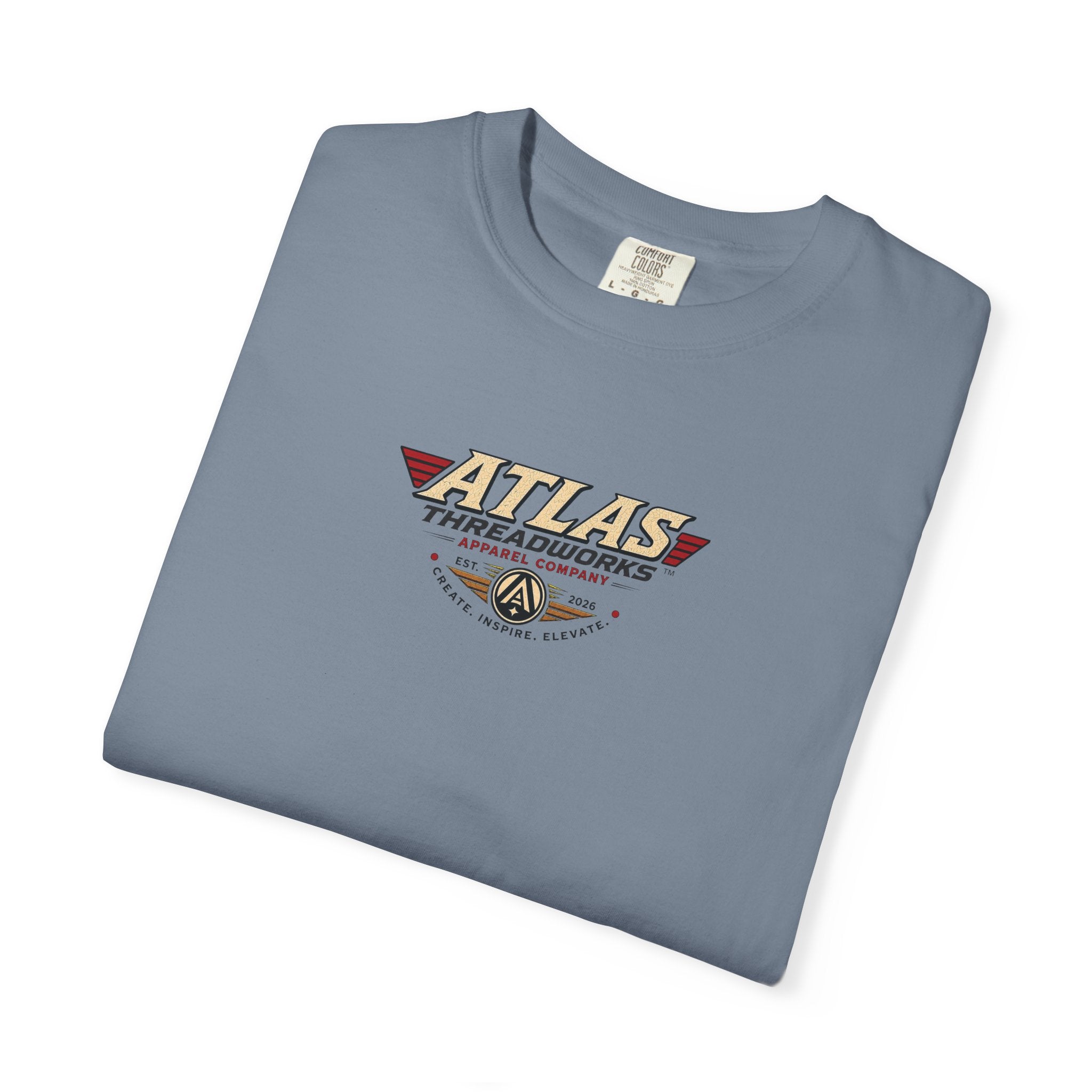 Atlas Threadworks Retro Robot Flight School Logo T‑Shirt