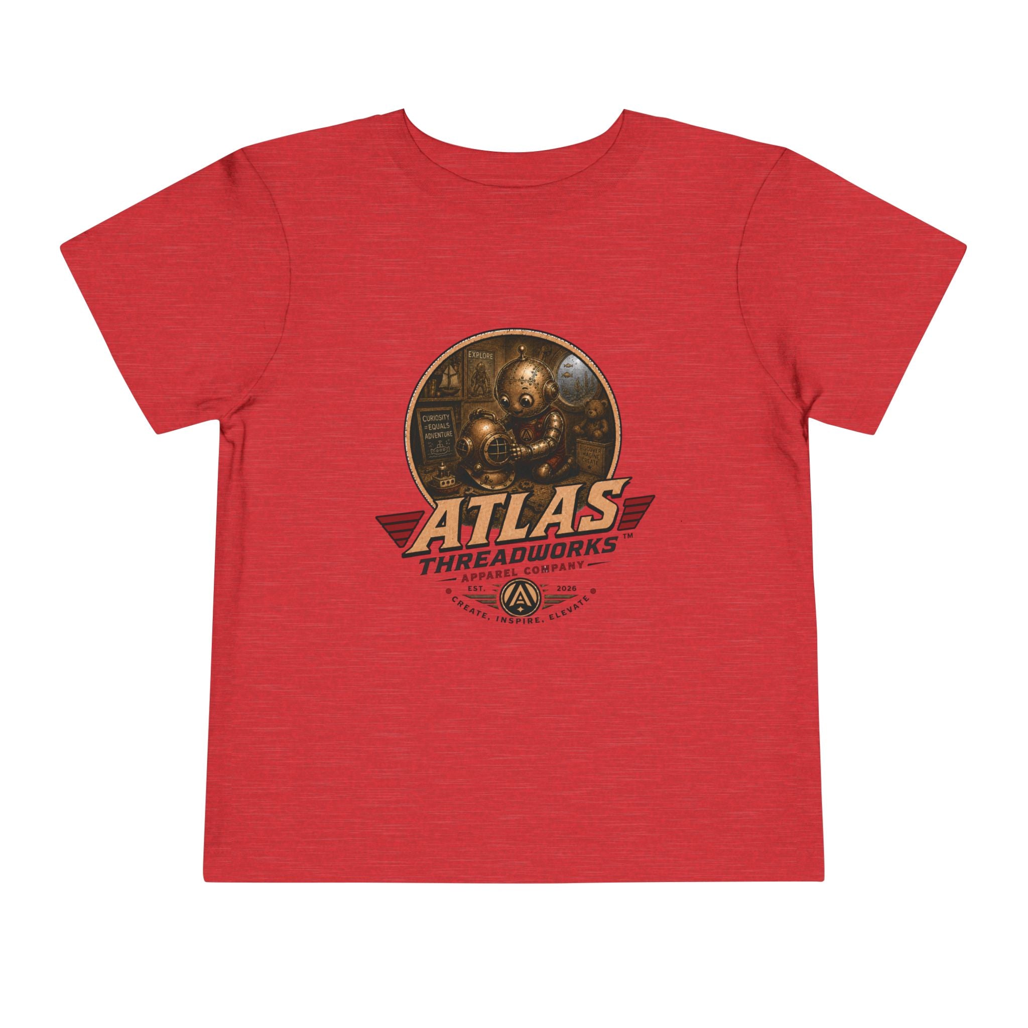 Atlas Threadworks Toddler Tee — Retro Vintage Diving Mechanic Logo