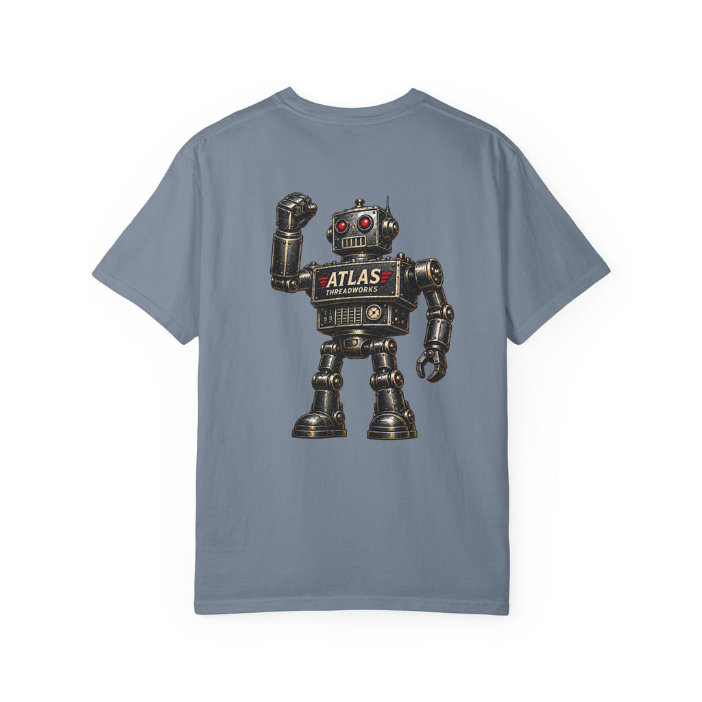 Robot Graphic T-Shirt — "ATLAS" Front Logo & Vintage Robot Back Print